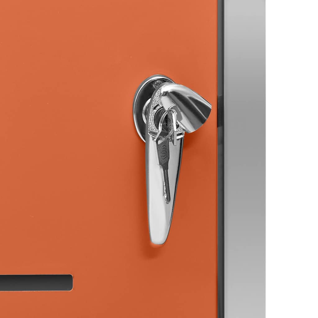 vidaXL Single Wheelie Bin Shed 69x77.5x115 cm Stainless Steel - Orange - 69 x 77.5 x 112.5 cm