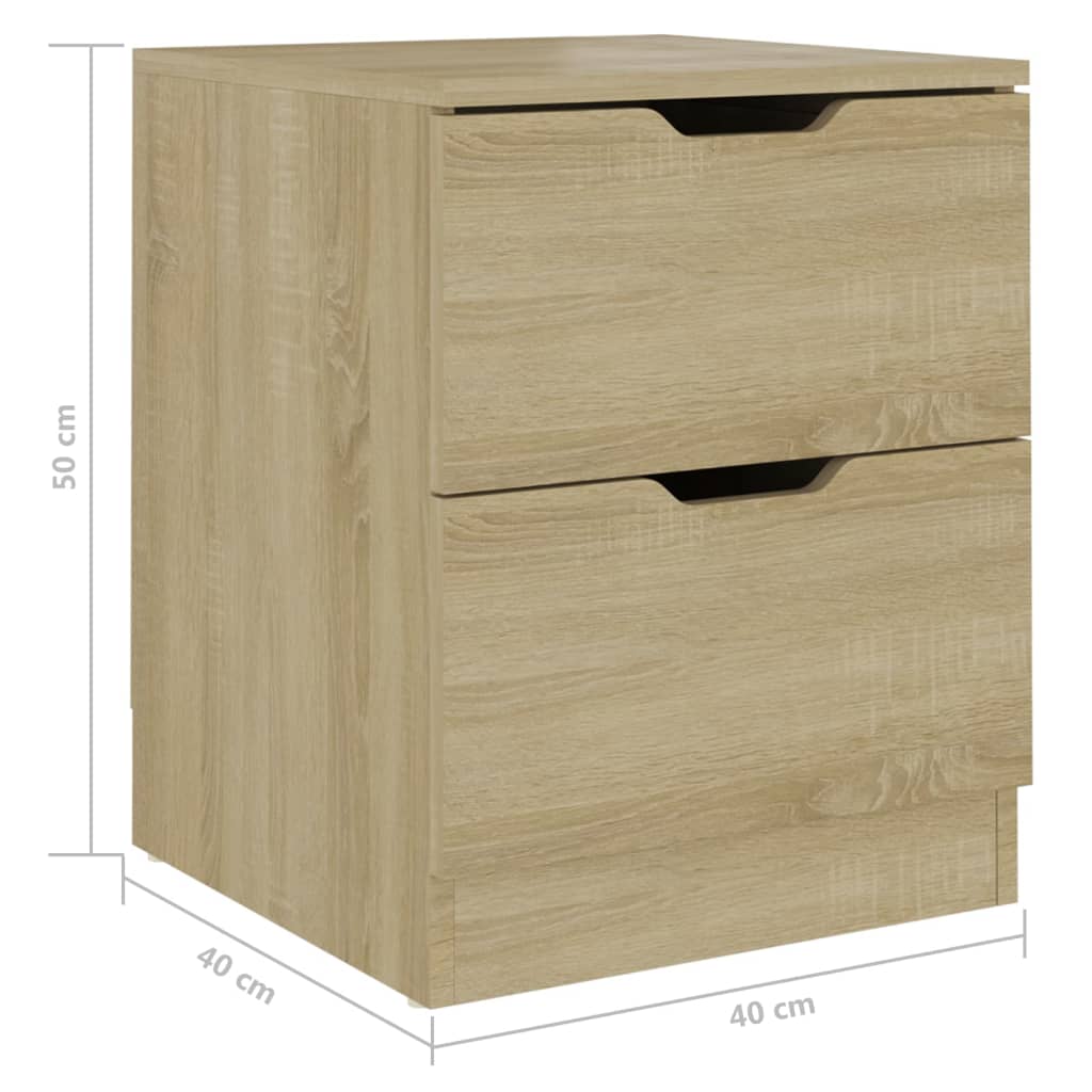 vidaXL Bedside Cabinet | Sonoma Oak | Engineered Wood | Standard - Brown