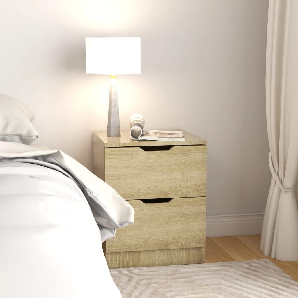 vidaXL Bedside Cabinets 2 pcs Sonoma Oak 40x40x50 cm Engineered Wood - Brown