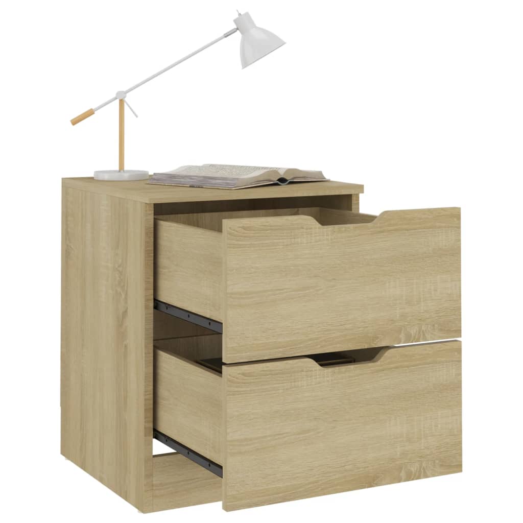 vidaXL Bedside Cabinets 2 pcs Sonoma Oak 40x40x50 cm Engineered Wood - Brown