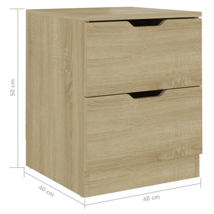 vidaXL Bedside Cabinets 2 pcs Sonoma Oak 40x40x50 cm Engineered Wood - Brown