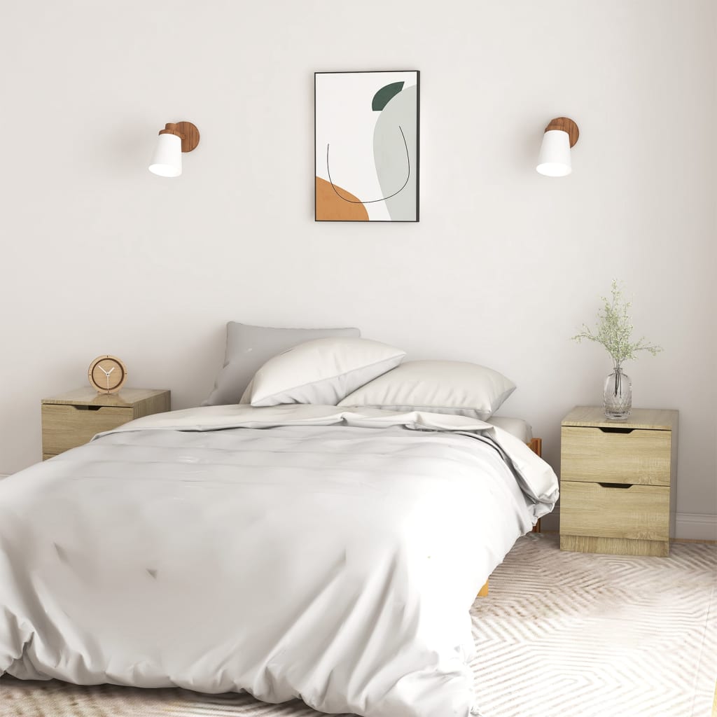 vidaXL Bedside Cabinets 2 pcs Sonoma Oak 40x40x50 cm Engineered Wood - Brown