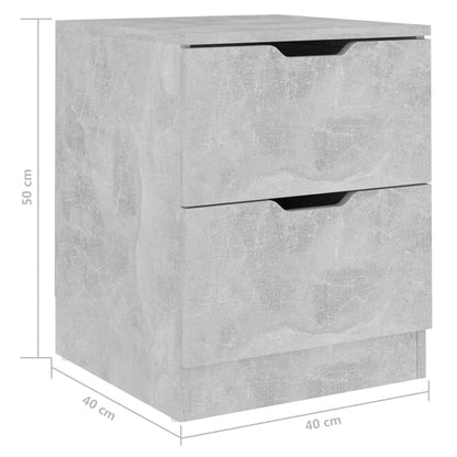 vidaXL Bedside Cabinet | Concrete Grey | Engineered wood | Medium