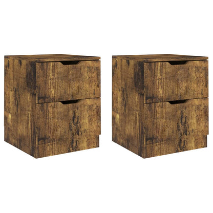 vidaXL Bedside Cabinets 2 pcs Smoked Oak 40x40x50 cm Engineered Wood - Brown