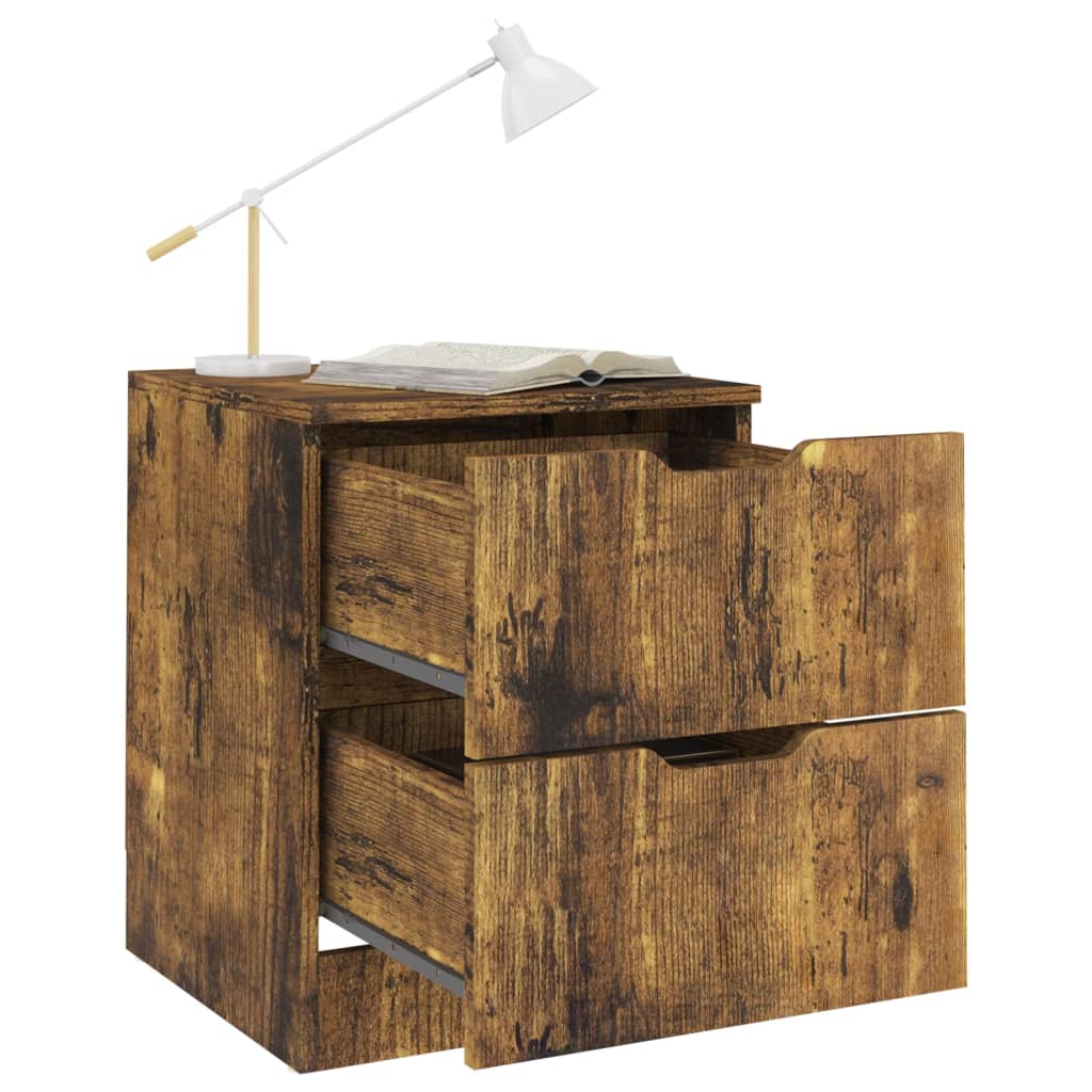 vidaXL Bedside Cabinets 2 pcs Smoked Oak 40x40x50 cm Engineered Wood - Brown