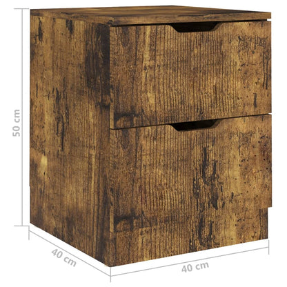 vidaXL Bedside Cabinets 2 pcs Smoked Oak 40x40x50 cm Engineered Wood - Brown