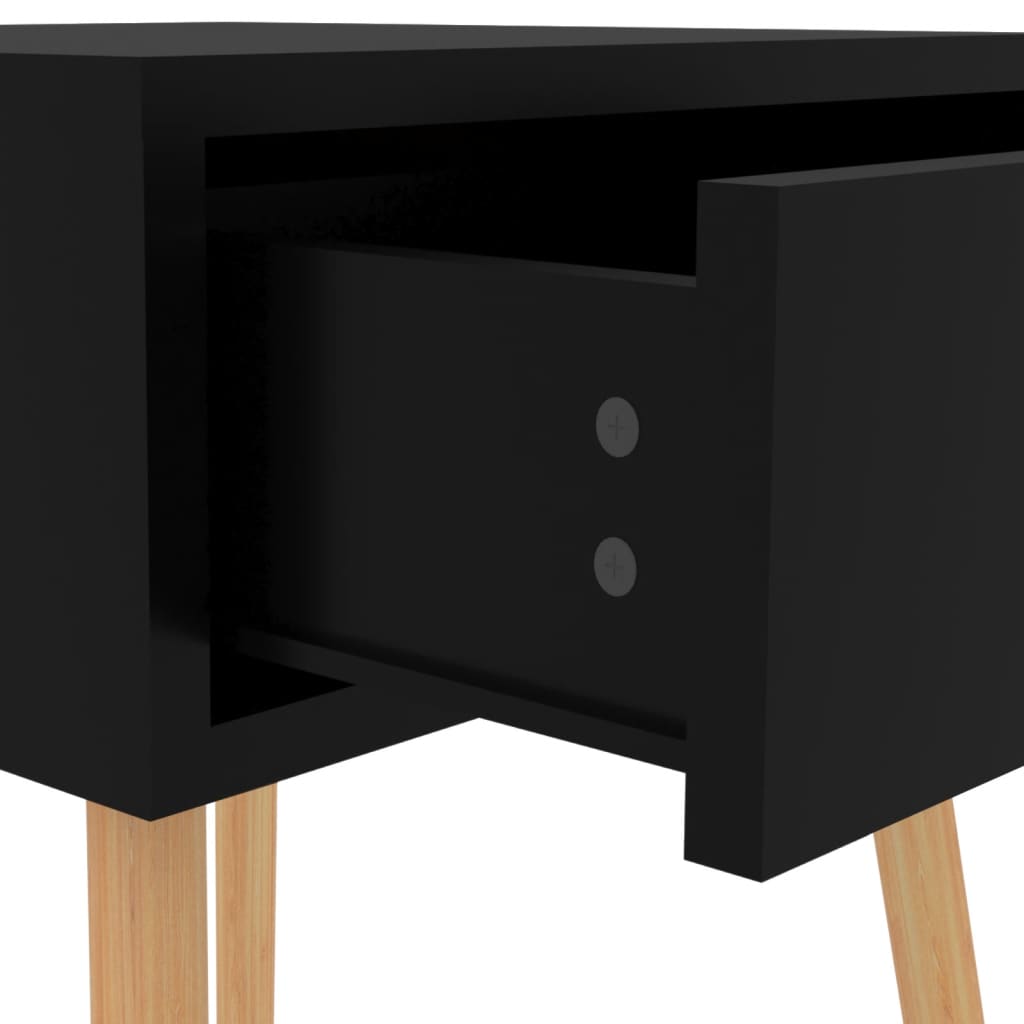 vidaXL Bedside Cabinet High Gloss Black 40x40x56 cm Engineered Wood