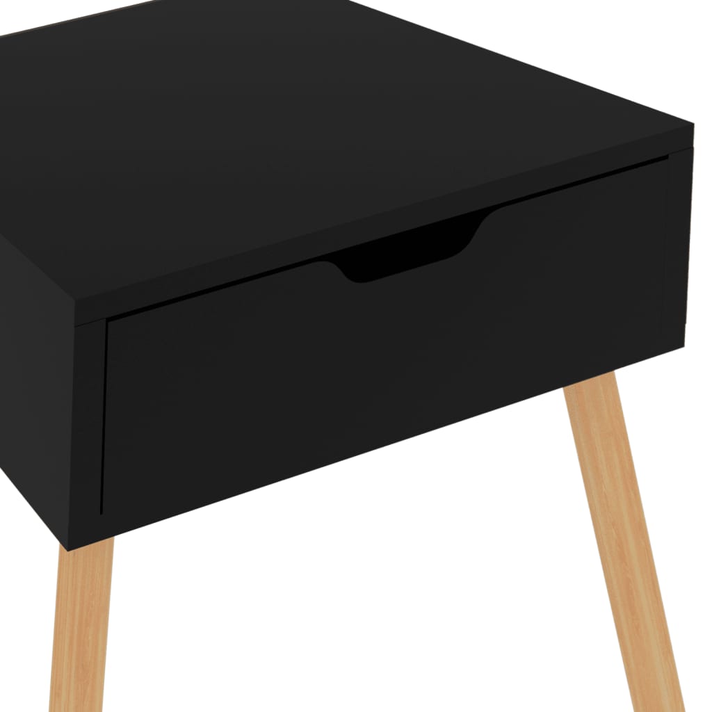 vidaXL Bedside Cabinet High Gloss Black 40x40x56 cm Engineered Wood