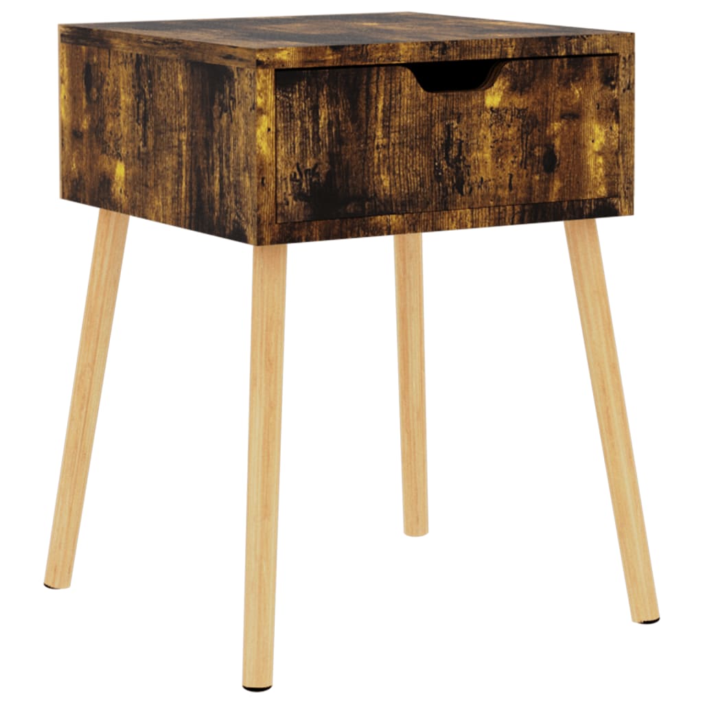 vidaXL Bedside Cabinet Smoked Oak 40x40x56 cm Engineered Wood - Brown