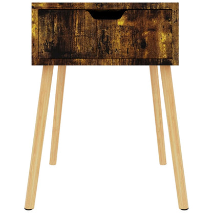 vidaXL Bedside Cabinet Smoked Oak 40x40x56 cm Engineered Wood - Brown