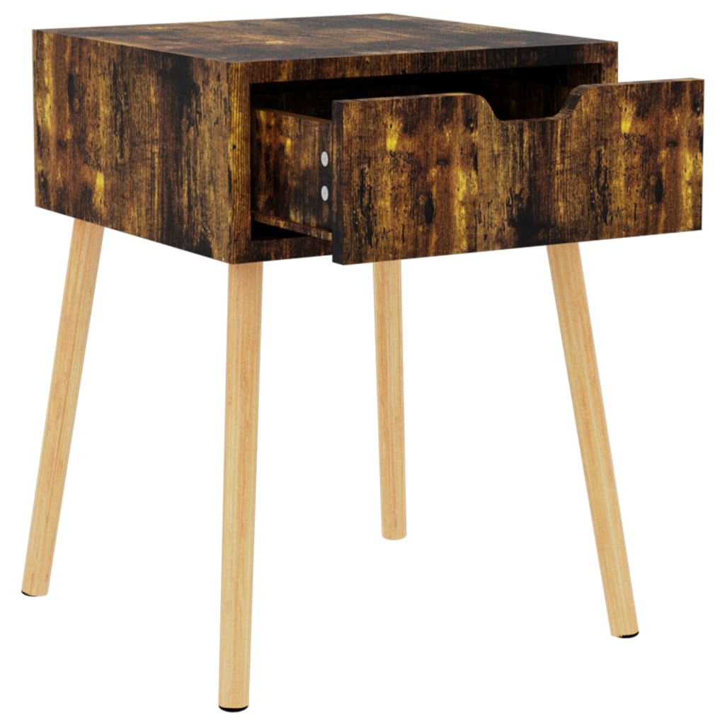 vidaXL Bedside Cabinet Smoked Oak 40x40x56 cm Engineered Wood - Brown
