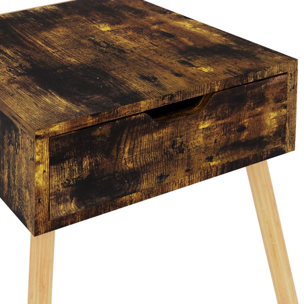vidaXL Bedside Cabinet Smoked Oak 40x40x56 cm Engineered Wood - Brown