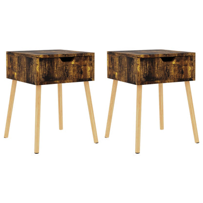 vidaXL Bedside Cabinets 2 pcs Smoked Oak 40x40x56 cm Engineered Wood - Brown