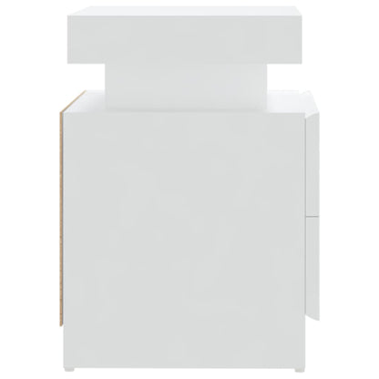 vidaXL Bedside Cabinet White 45x35x52 cm Engineered Wood