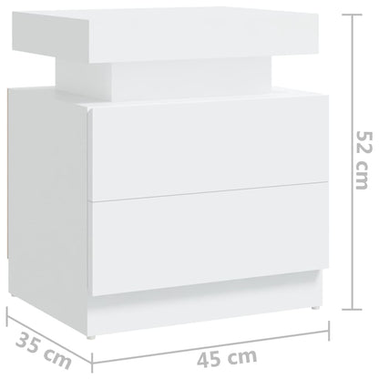 vidaXL Bedside Cabinet White 45x35x52 cm Engineered Wood