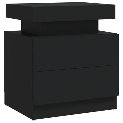 vidaXL Bedside Cabinet Black 45x35x52 cm Engineered Wood