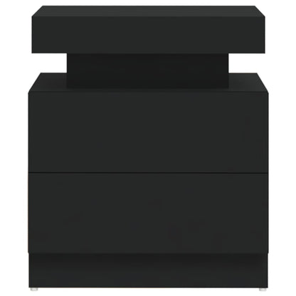 vidaXL Bedside Cabinet Black 45x35x52 cm Engineered Wood