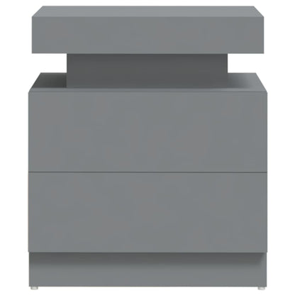 vidaXL Bedside Cabinet Grey 45x35x52 cm Engineered Wood