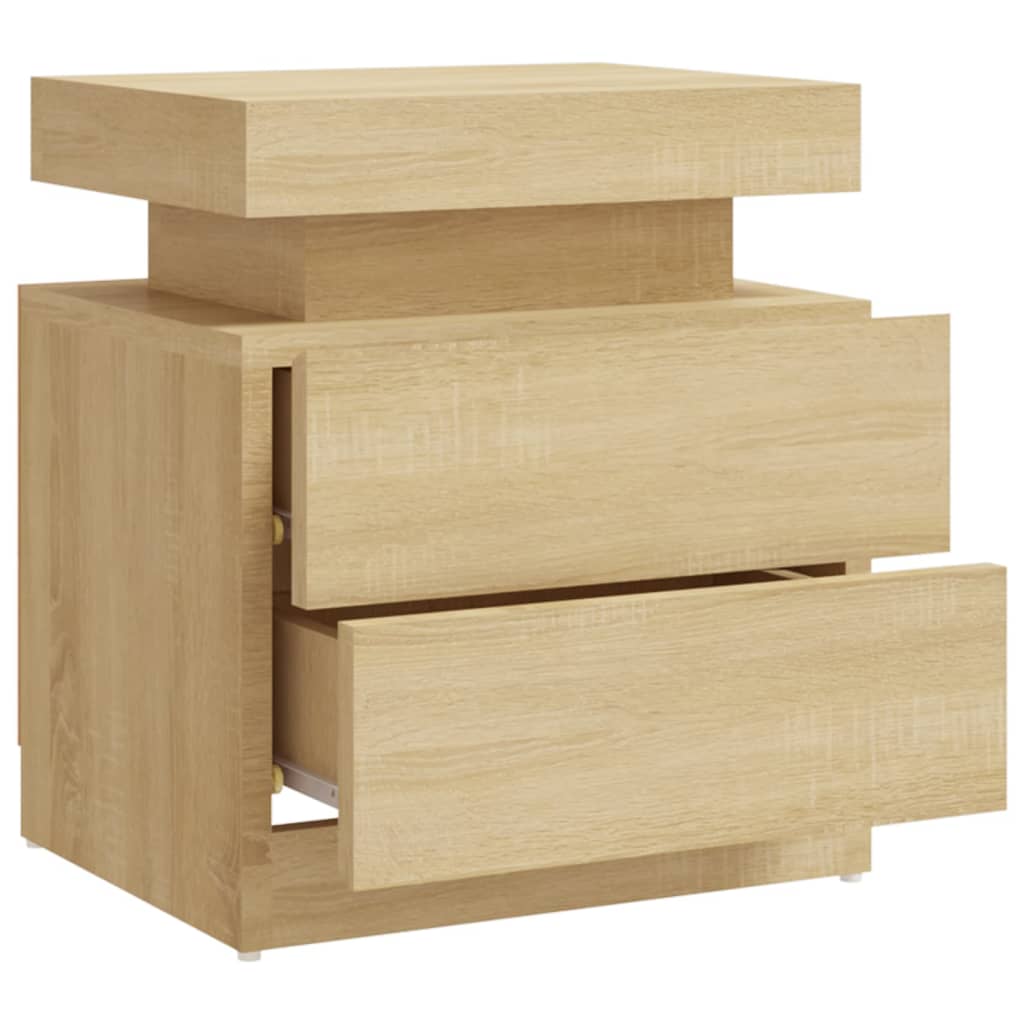 vidaXL Bedside Cabinet Sonoma Oak 45x35x52 cm Engineered Wood - Brown