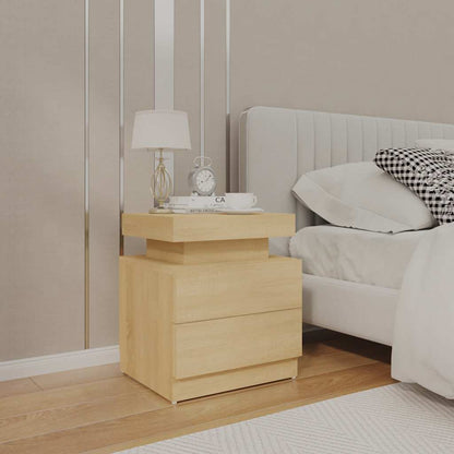 vidaXL Bedside Cabinet Sonoma Oak 45x35x52 cm Engineered Wood - Brown