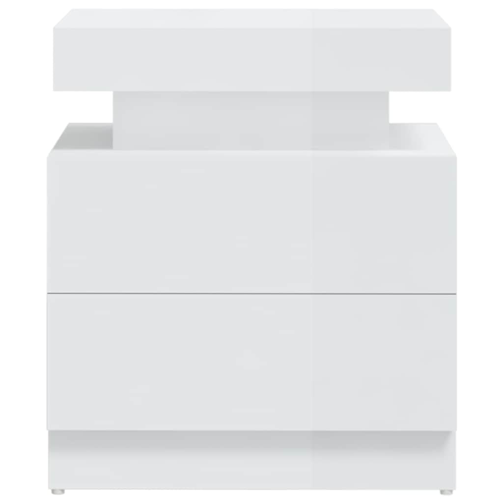 vidaXL Bedside Cabinet High Gloss White 45x35x52 cm Engineered Wood