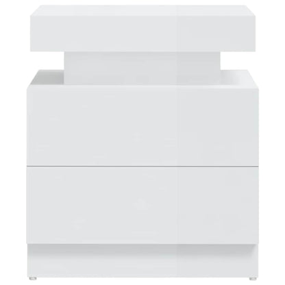 vidaXL Bedside Cabinet High Gloss White 45x35x52 cm Engineered Wood