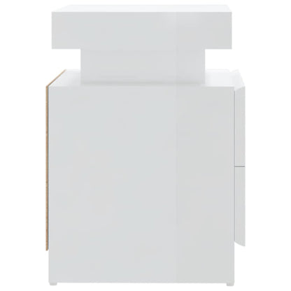vidaXL Bedside Cabinet High Gloss White 45x35x52 cm Engineered Wood