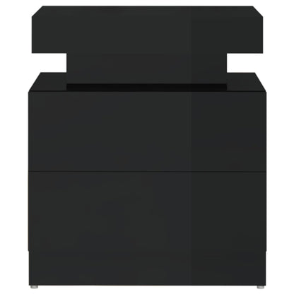 vidaXL Bedside Cabinet High Gloss Black 45x35x52 cm Engineered Wood