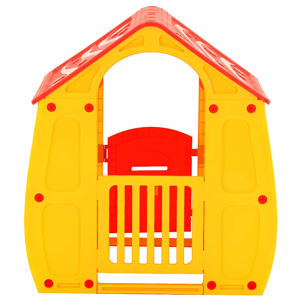 vidaXL Playhouse | Red, Green, Yellow | 100% PP (polypropylene) | UV-resistant - Multicolour - 102 x 90 x 109 cm