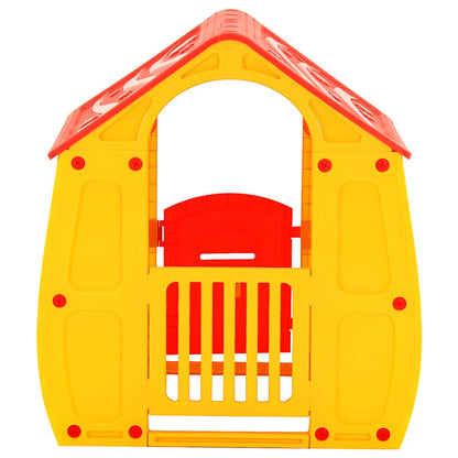 vidaXL Playhouse | Red, Green, Yellow | 100% PP (polypropylene) | UV-resistant - Multicolour - 102 x 90 x 109 cm