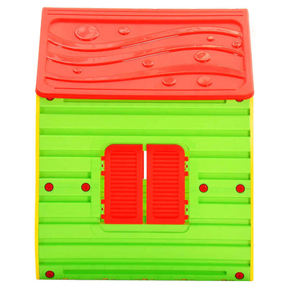 vidaXL Playhouse | Red, Green, Yellow | 100% PP (polypropylene) | UV-resistant - Multicolour - 102 x 90 x 109 cm