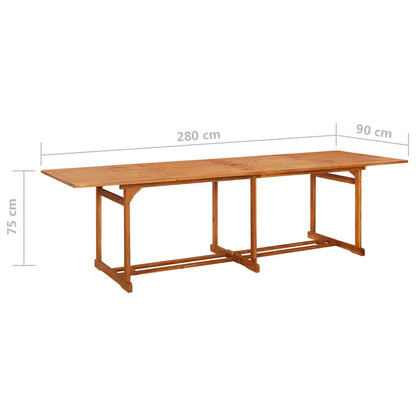 vidaXL Garden Dining Table 280x90x75 cm Solid Acacia Wood - Brown