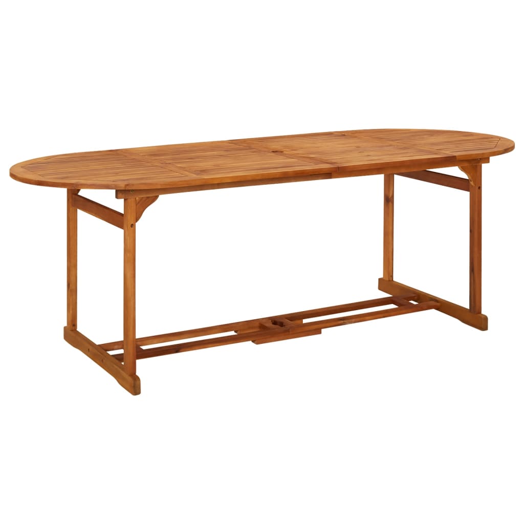 vidaXL Garden Dining Table 220x90x75 cm Solid Acacia Wood - Brown - 23857