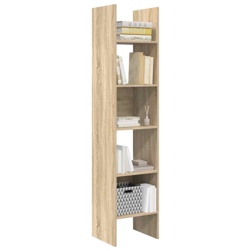 vidaXL Book Cabinet Sonoma Oak 40x35x180 cm Engineered Wood - Brown