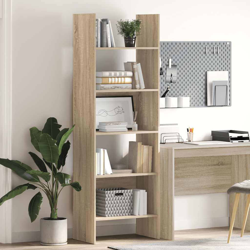 vidaXL Book Cabinet Sonoma Oak 60x35x180 cm Engineered Wood - Brown
