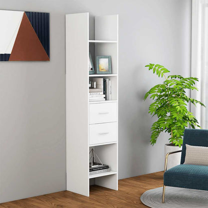 vidaXL Book Cabinet White 40x35x180 cm Engineered Wood - 58686