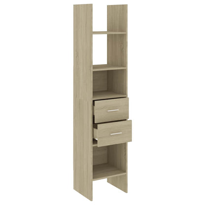 vidaXL Book Cabinet Sonoma Oak 40x35x180 cm Engineered Wood - Brown - 58696