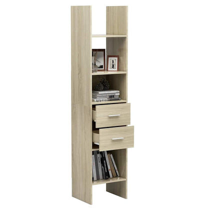 vidaXL Book Cabinet Sonoma Oak 40x35x180 cm Engineered Wood - Brown - 58696