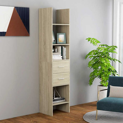 vidaXL Book Cabinet Sonoma Oak 40x35x180 cm Engineered Wood - Brown - 58696