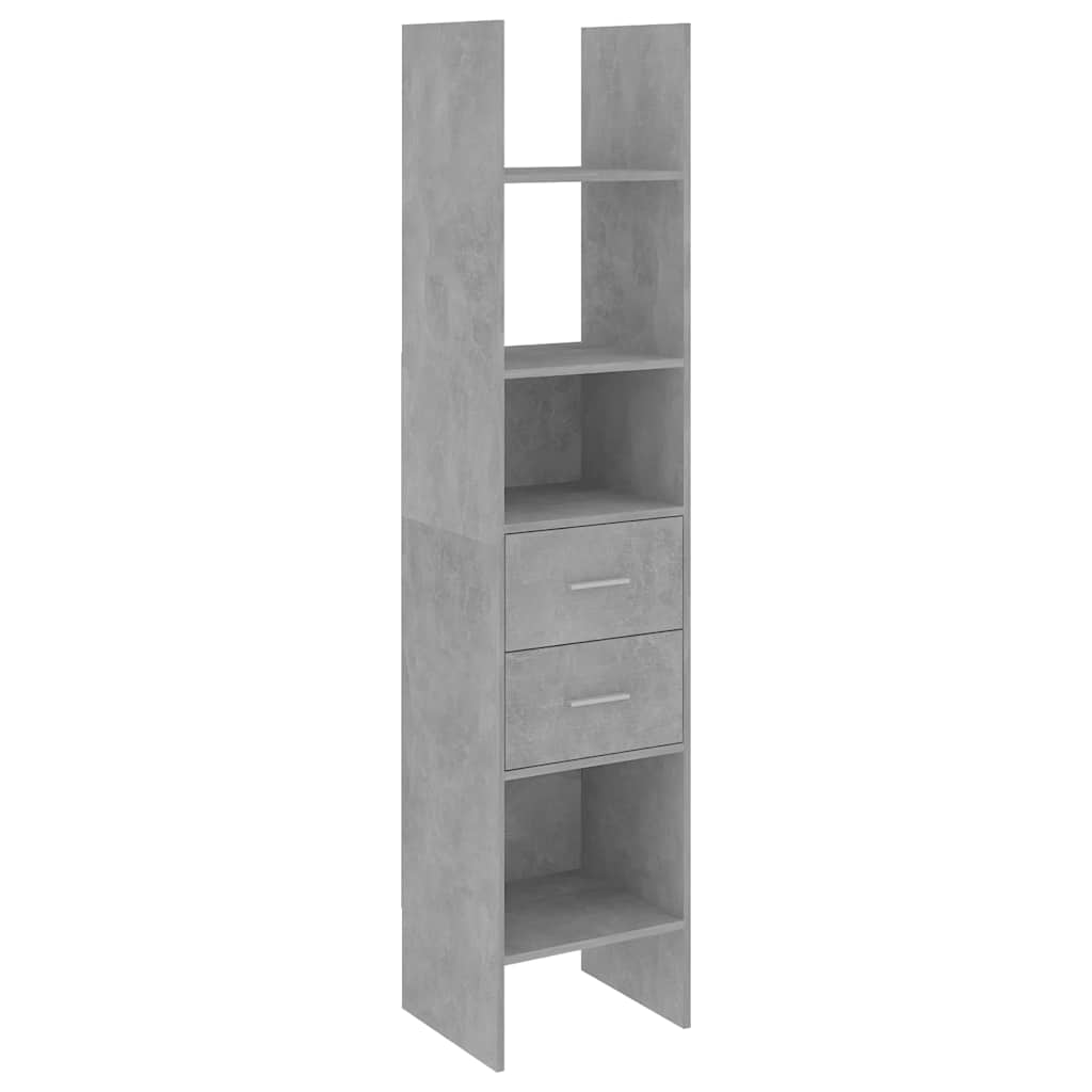 vidaXL Book Cabinet | Concrete Grey | Engineered Wood | Tall | Book Cabinet