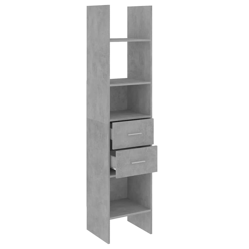 vidaXL Book Cabinet | Concrete Grey | Engineered Wood | Tall | Book Cabinet