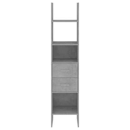 vidaXL Book Cabinet | Concrete Grey | Engineered Wood | Tall | Book Cabinet