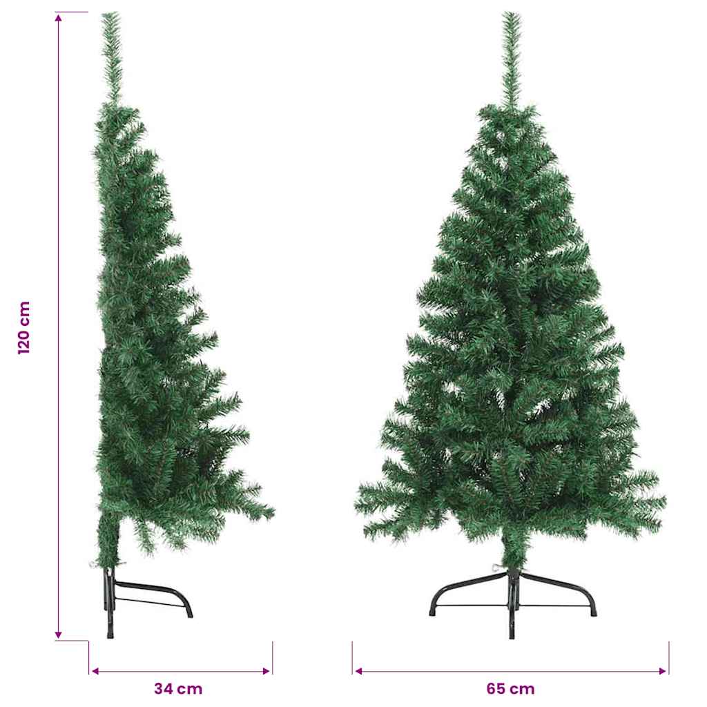 vidaXL Artificial Half Christmas Tree with Stand Green 120 cm PVC