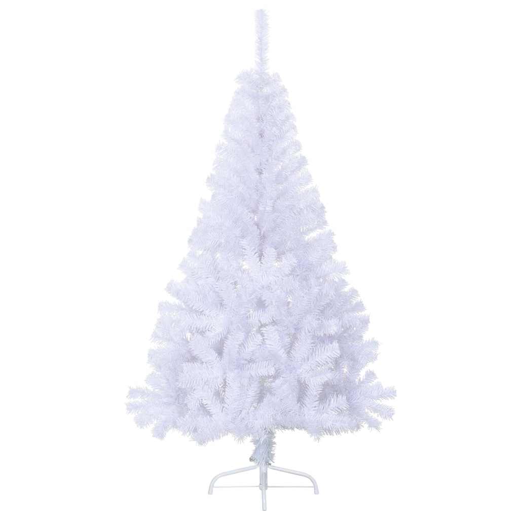 vidaXL Artificial Half Christmas Tree | White | PVC, Steel | 150 cm high
