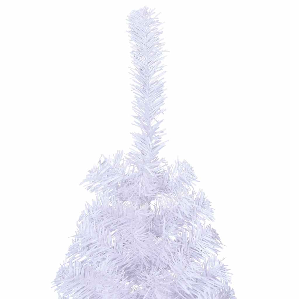 vidaXL Artificial Half Christmas Tree | White | PVC, Steel | 150 cm high