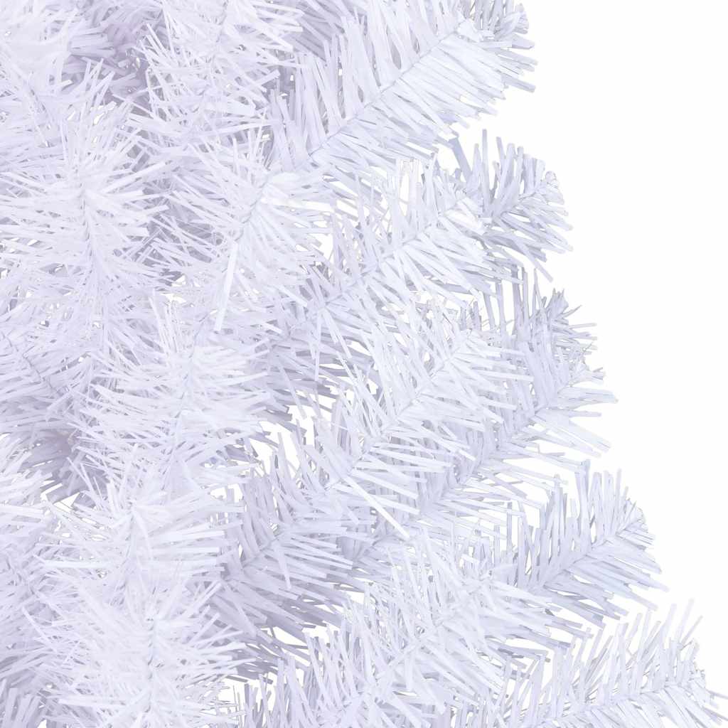 vidaXL Artificial Half Christmas Tree | White | PVC, Steel | 150 cm high
