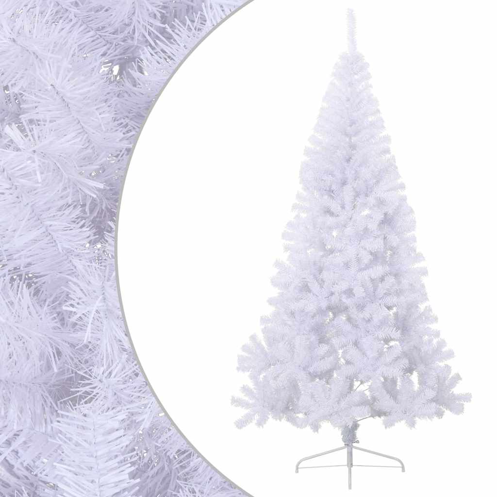 vidaXL Artificial Half Christmas Tree with Stand White 180 cm PVC - 115 x 115 x 180 cm