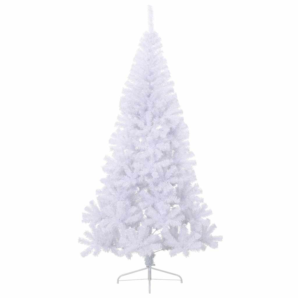 vidaXL Artificial Half Christmas Tree with Stand White 180 cm PVC - 115 x 115 x 180 cm