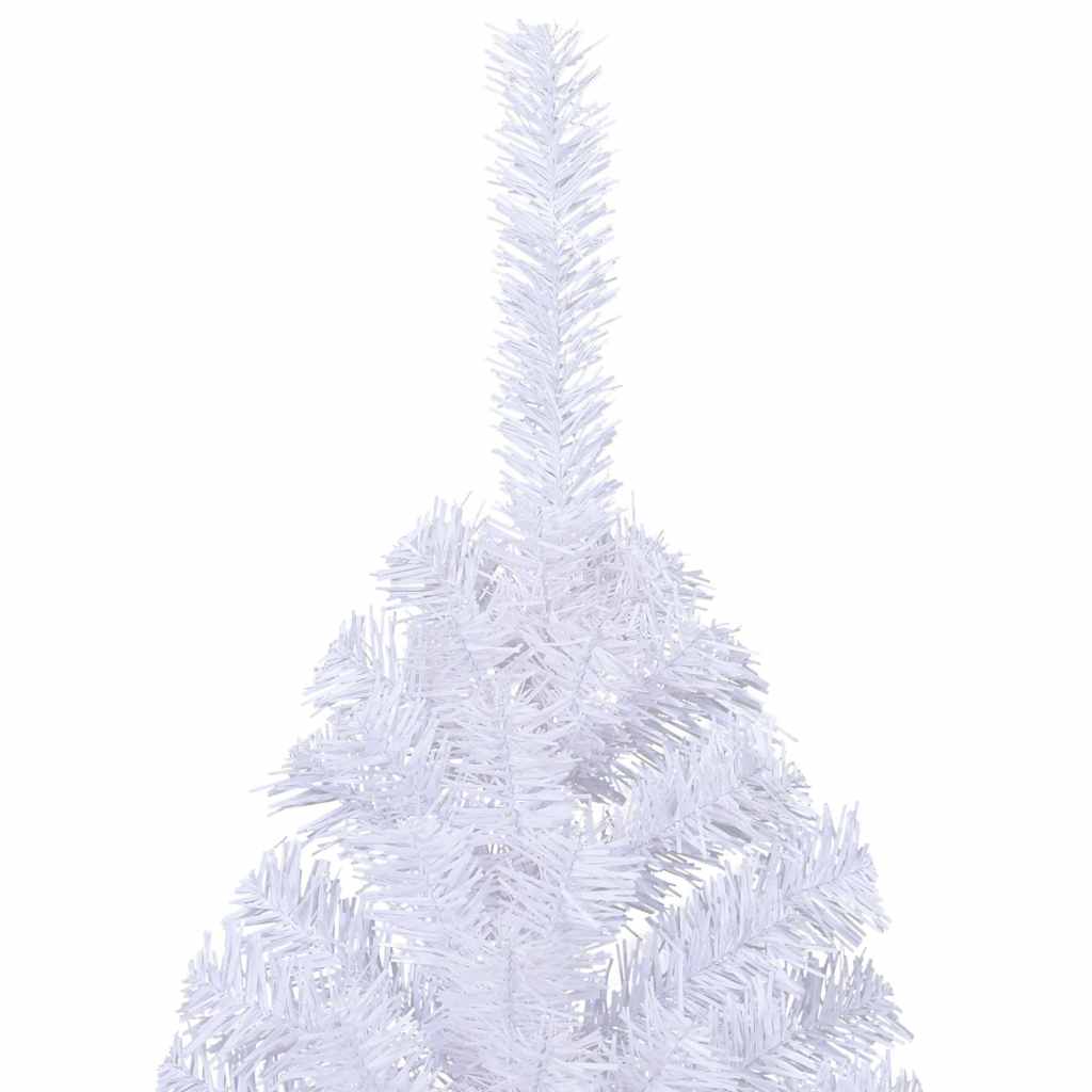 vidaXL Artificial Half Christmas Tree with Stand White 180 cm PVC - 115 x 115 x 180 cm