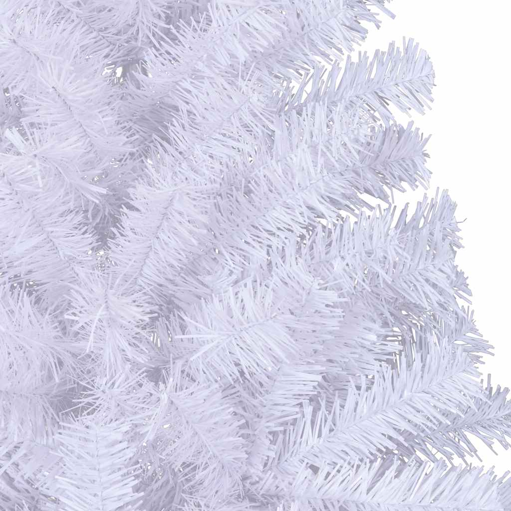 vidaXL Artificial Half Christmas Tree | White | PVC, Steel | Large - 210 cm